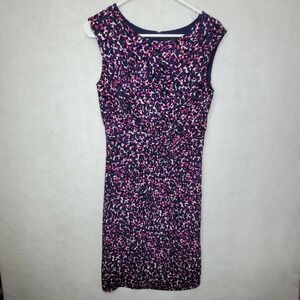 Ann Taylor Women's Size O Dress Purple Pink White Mid‎ Length